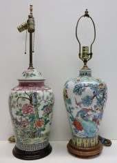 2 CHINESE ENAMEL DECORATED POR