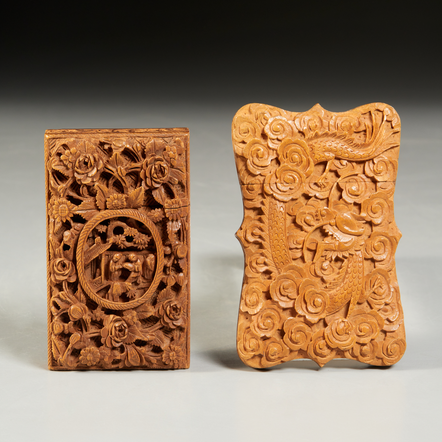 (2) CHINESE EXPORT CARD CASES,