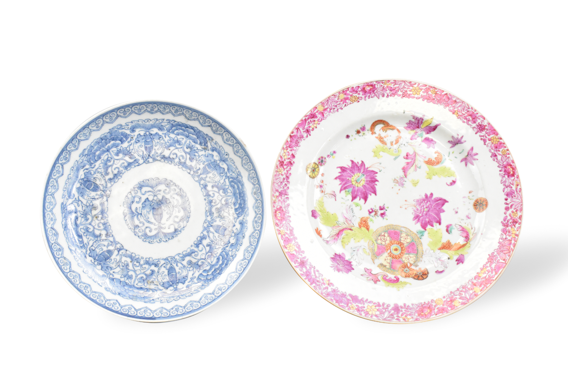 2 CHINESE EXPORT PLATE, 18TH C. Two