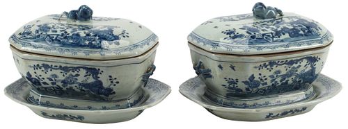 (2) CHINESE EXPORT STYLE BLUE &AMP;