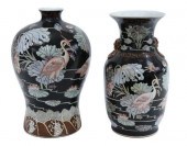 (2) CHINESE FAMILLE NOIR ENAME