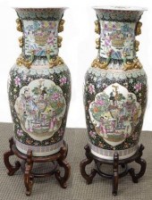 2) CHINESE FAMILLE NOIRE PORCE