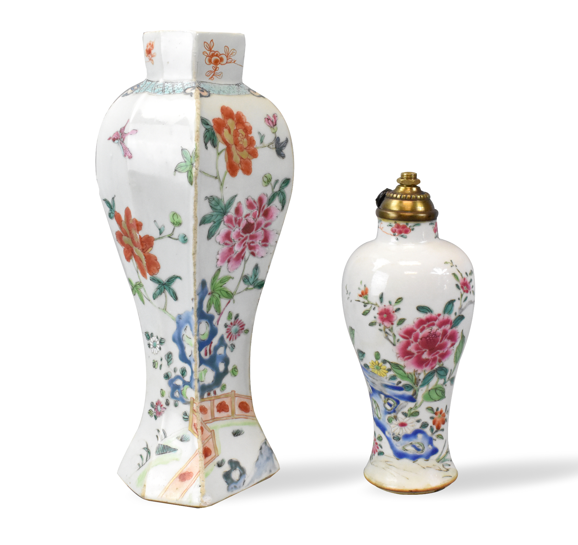 2 CHINESE FAMILLE ROSE FLORAL