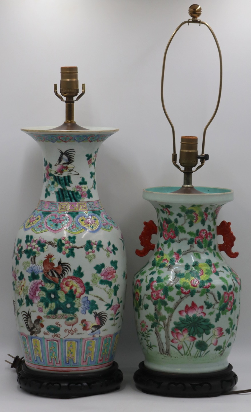 (2) CHINESE FAMILLE ROSE VASES AS