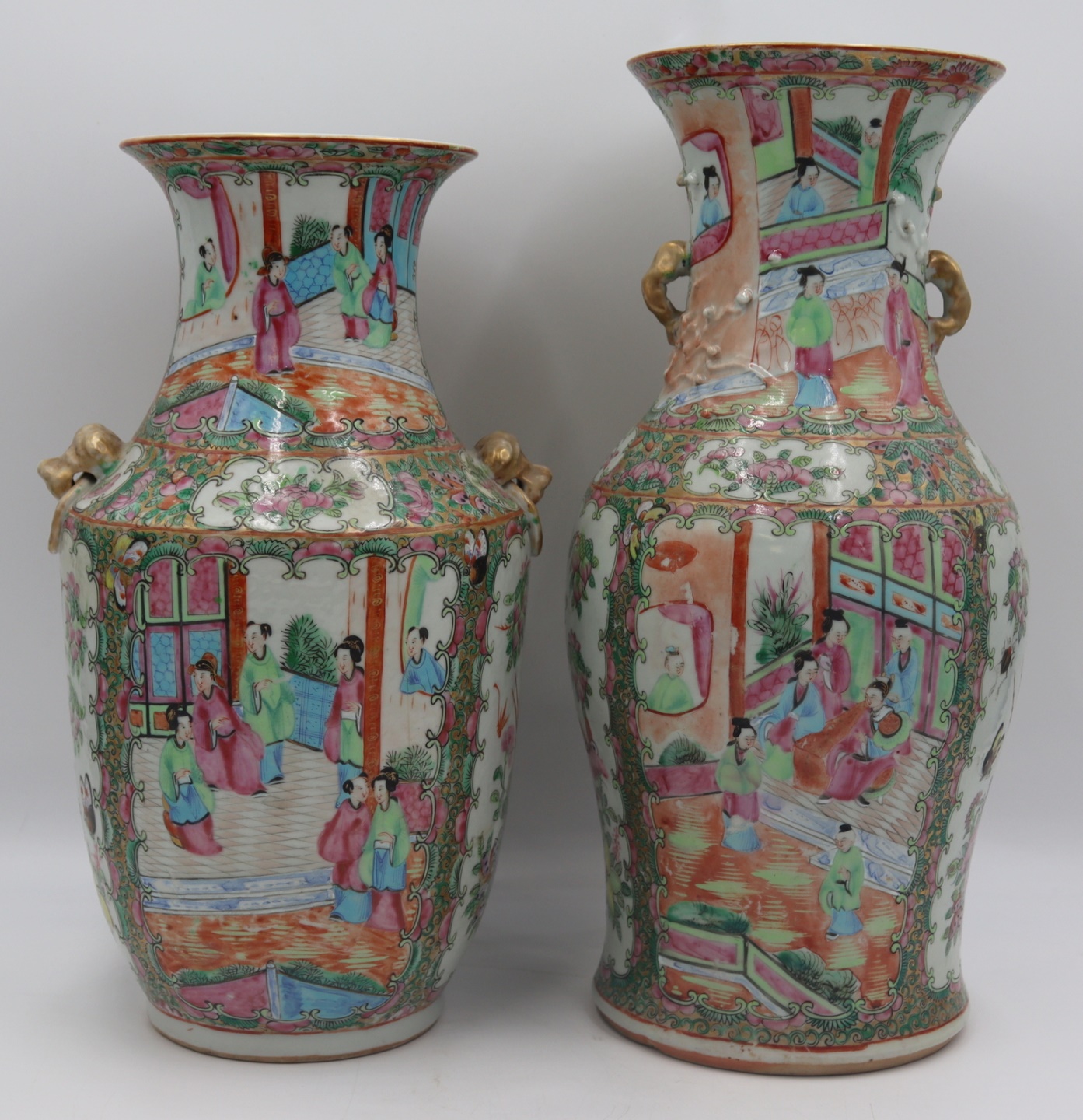 (2) CHINESE FAMILLE ROSE VASES.