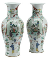 (2) CHINESE FAMILLE VERTE PORC