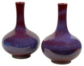(2) CHINESE FLAMBE-GLAZED BOTT