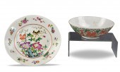 2 CHINESE FLORAL PLATE & DRAGO