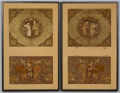 2 CHINESE GILT EMBROIDERED FRA