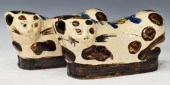 (2) CHINESE GLAZED CERAMIC CAT