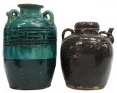 (2) CHINESE GLAZED EARTHENWARE