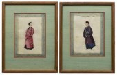 (2) CHINESE GOUACHE ANCESTRAL