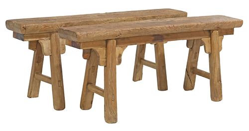 (2) CHINESE HARDWOOD SLAB-TOP