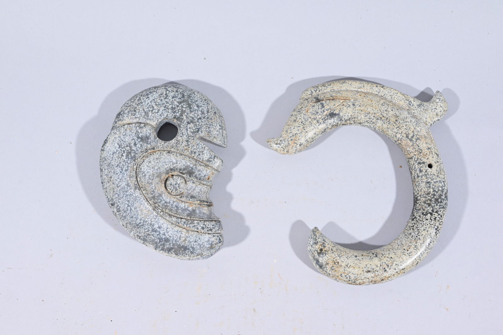 (2) CHINESE HONGSHAN CULTURE CARVED