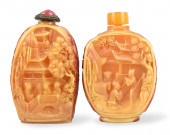 2 CHINESE HORNBILL CARVED SNUF