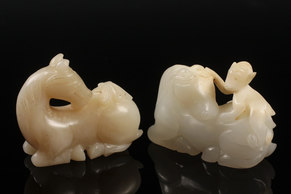 (2) CHINESE JADE FIGURES - Two