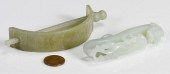 2 CHINESE JADE ITEMS, BELT HOO