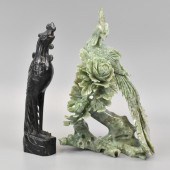 2 CHINESE JADEITE CARVING OF P