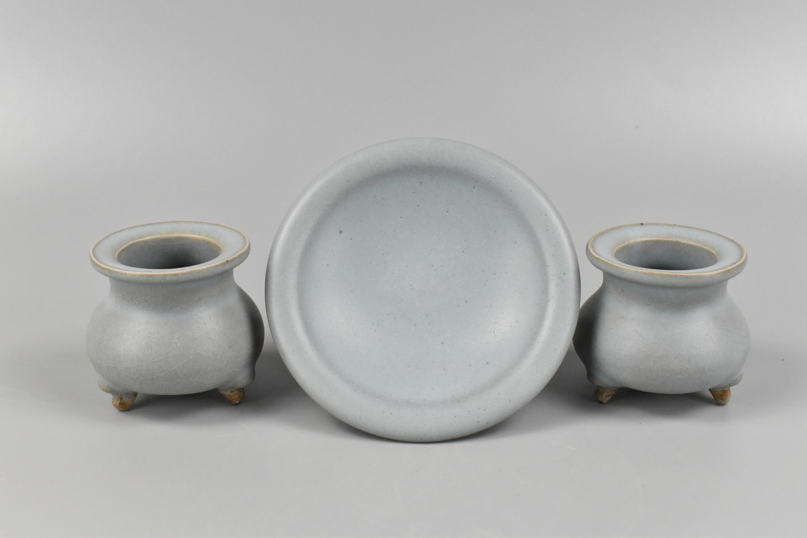 2 CHINESE JUN WARE TRIPOD CENSER&