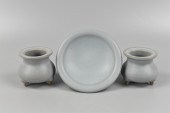 2 CHINESE JUN WARE TRIPOD CENS