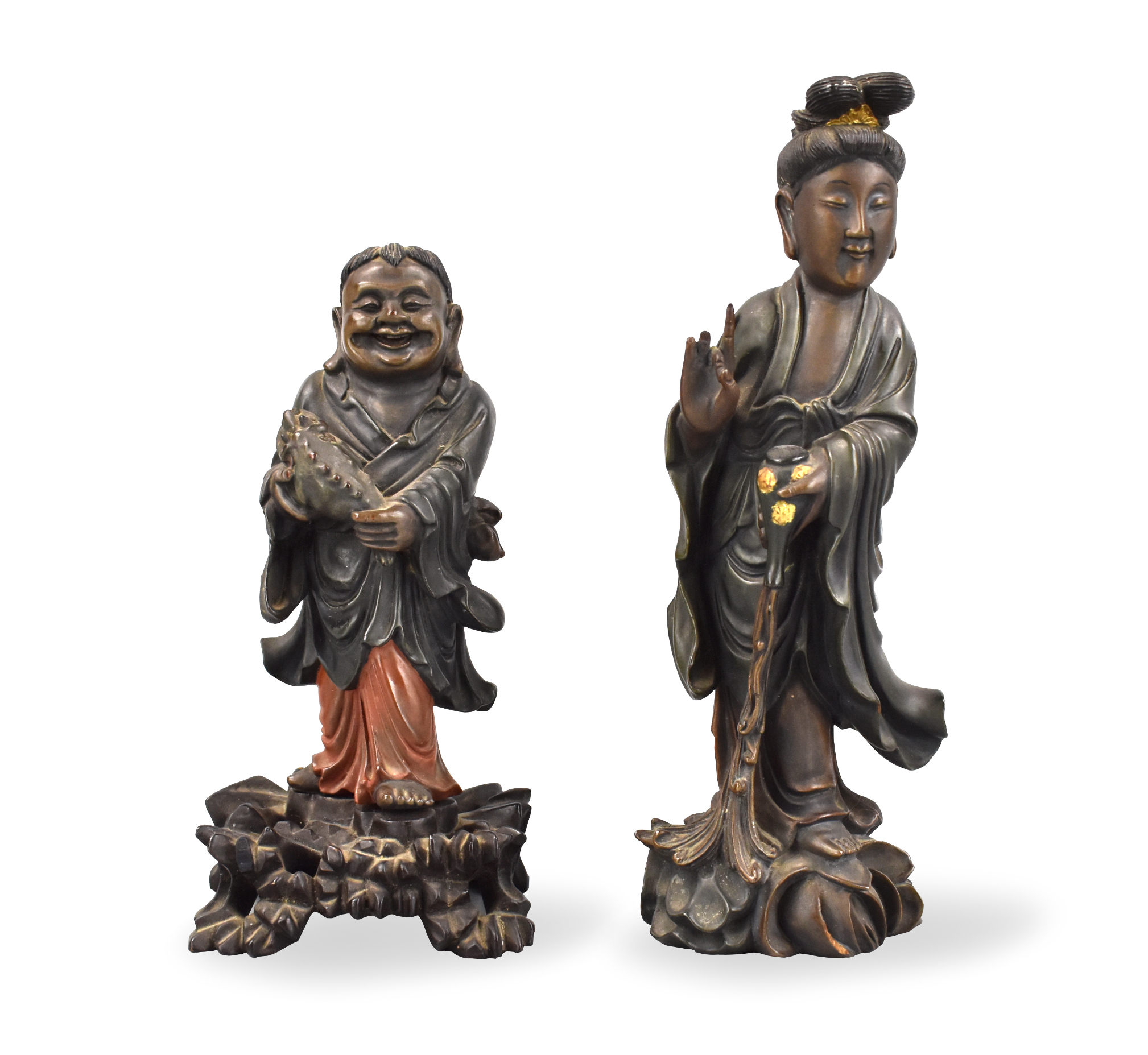 2 CHINESE LACQUERED WOOD CARVING