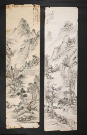 2 CHINESE LANDSCAPE SCROLLS2 C