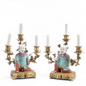 2 CHINESE LAUGHING BOYS GILT B