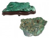 (2) CHINESE LEAF-FORM DISH & R