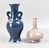 2 CHINESE MONOCHROME VASES RED