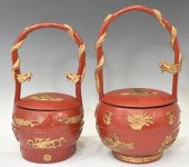 (2) CHINESE PARCEL GILT & PAIN