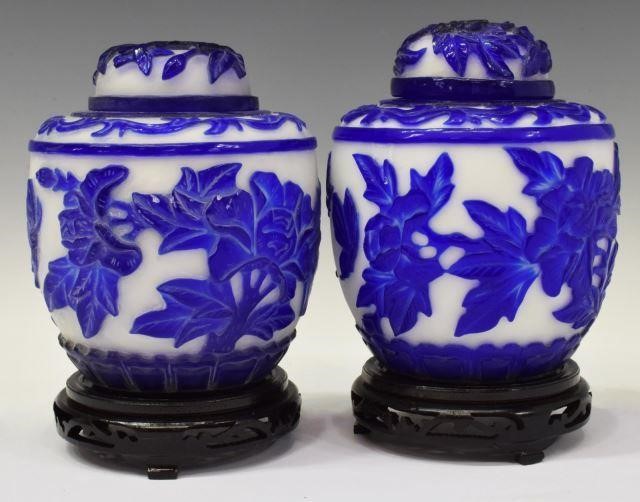 (2) CHINESE PEKING GLASS OVERLAY