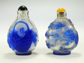 2 CHINESE PEKING GLASS SNOWFLA