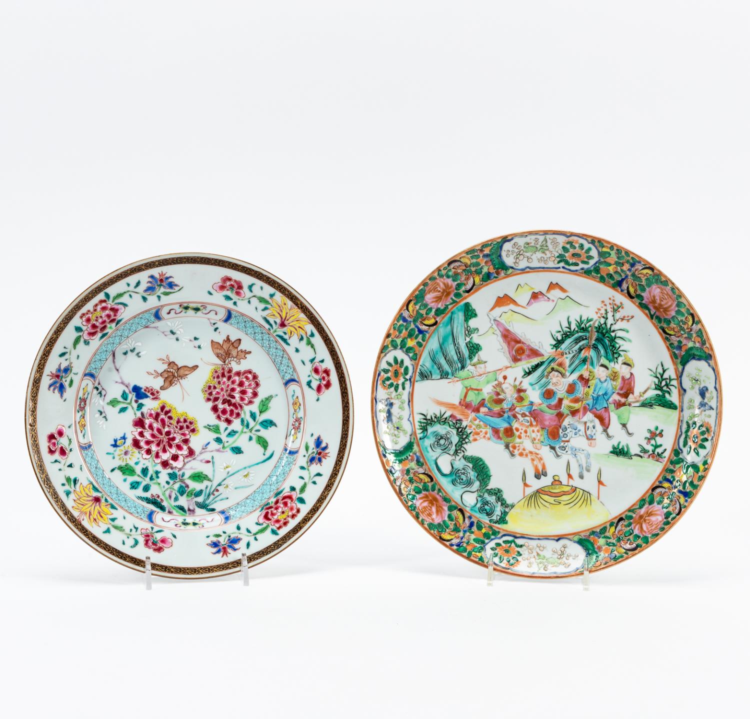 2 CHINESE PIECES, 1 ROSE