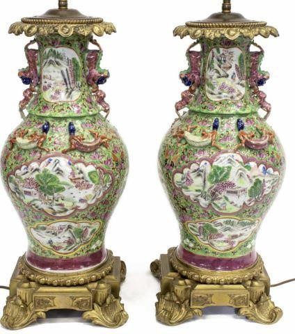 (2) CHINESE POLYCHROME ENAMEL