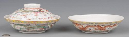 2 CHINESE PORCELAIN DRAGON