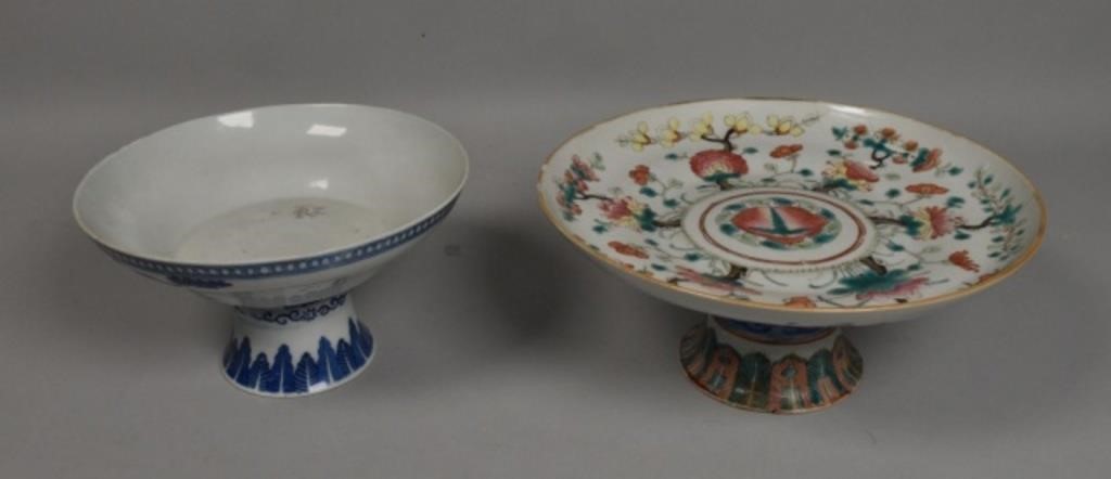 2 CHINESE PORCELAIN FOOTED