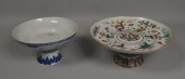 2 CHINESE PORCELAIN FOOTED DIS