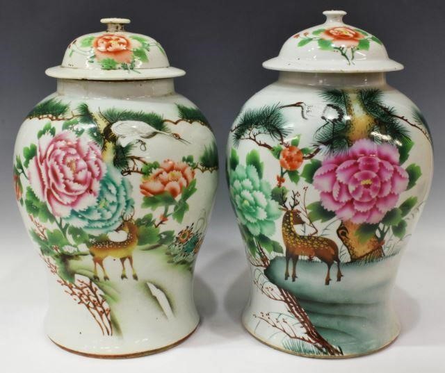 (2) CHINESE PORCELAIN LIDDED TEMPLE