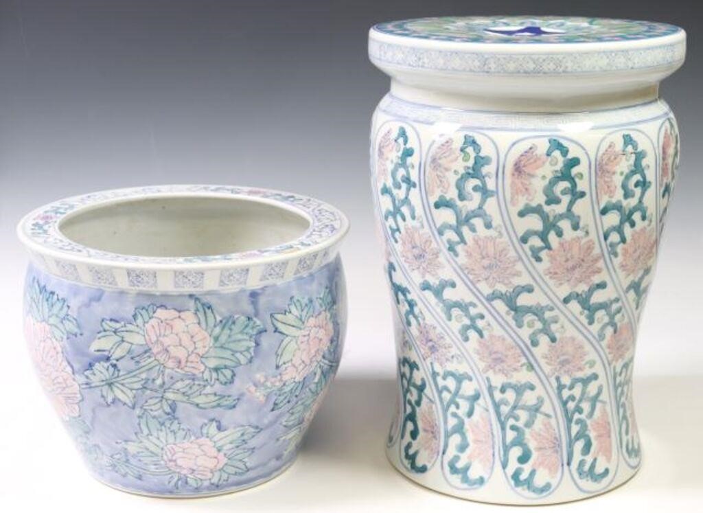 (2) CHINESE PORCELAIN PEONY