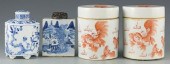 2 CHINESE PORCELAIN TEA CADDIE