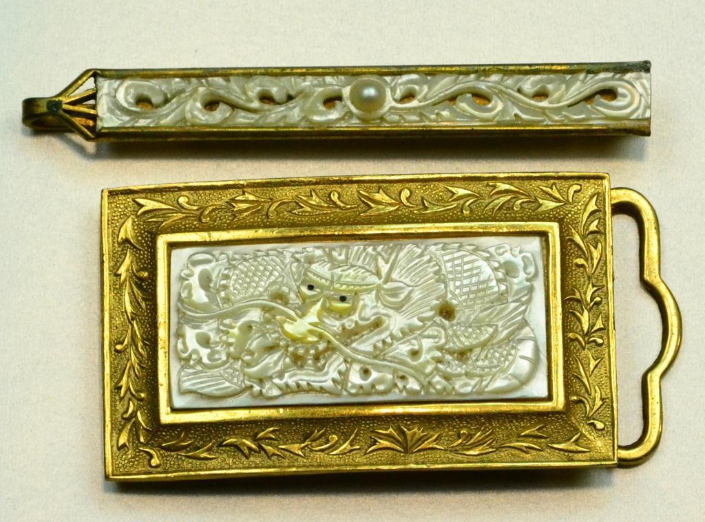 (2) Chinese Qing Bronze & MOP