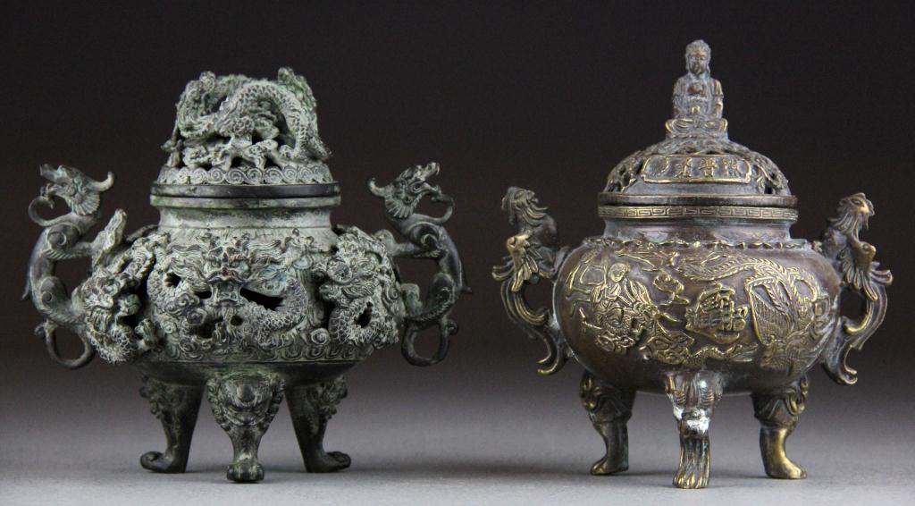 (2) Chinese Qing Bronze