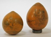 2 CHINESE QING DYNASTY CARVED