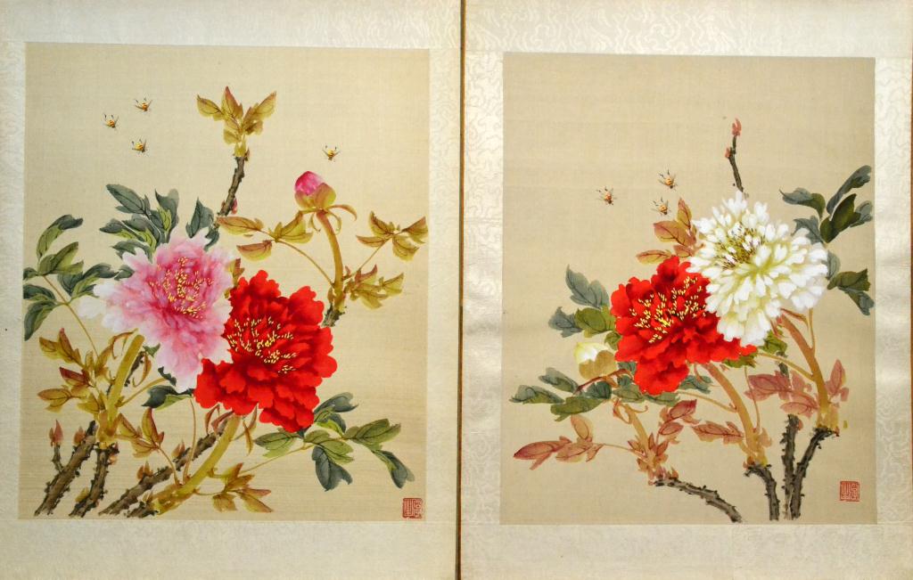 (2) Chinese Qing Watercolor