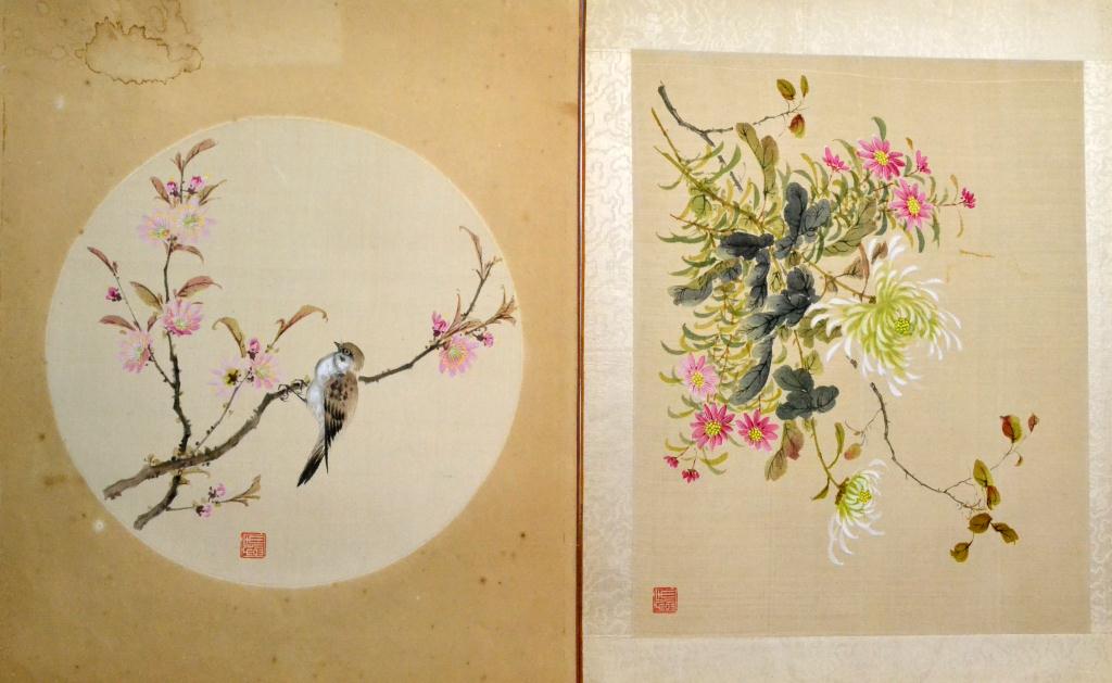 (2) Chinese Qing Watercolor