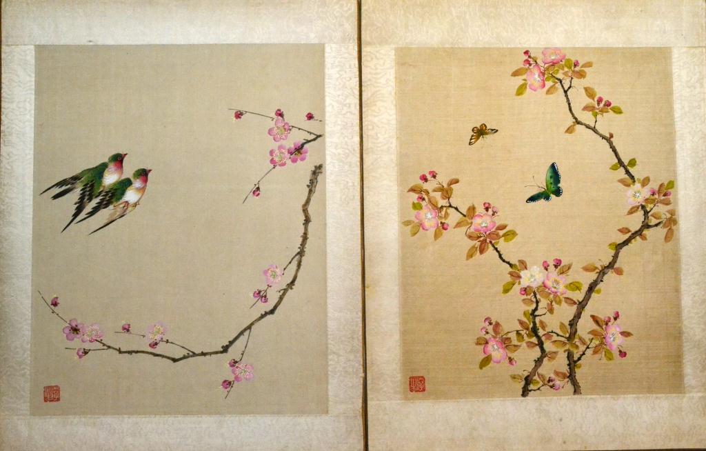 (2) Chinese Qing Watercolor