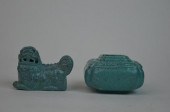 2 CHINESE ROBINS EGG GLAZED PO