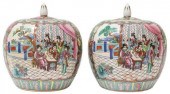 (2) CHINESE ROSE MEDALLION POR