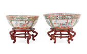 2 CHINESE ROSE MEDALLION PUNCH