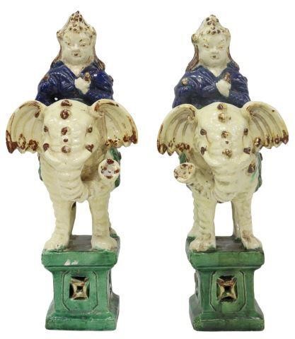 (2) CHINESE SANCAI CERAMIC
